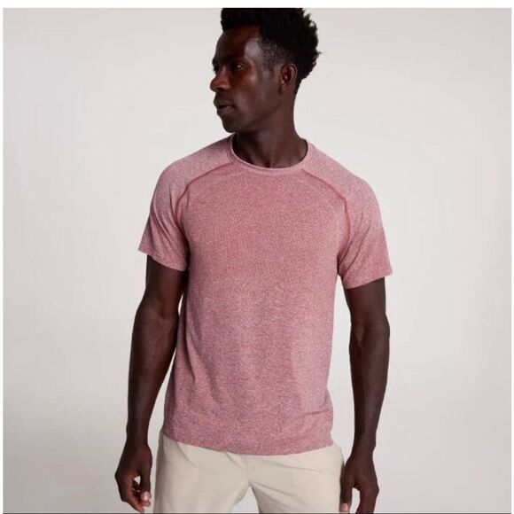 VRST Other - VRST Men's Circuit Seamless Short Sleeve Top in Desert Rust/Pure White Sz S NWT